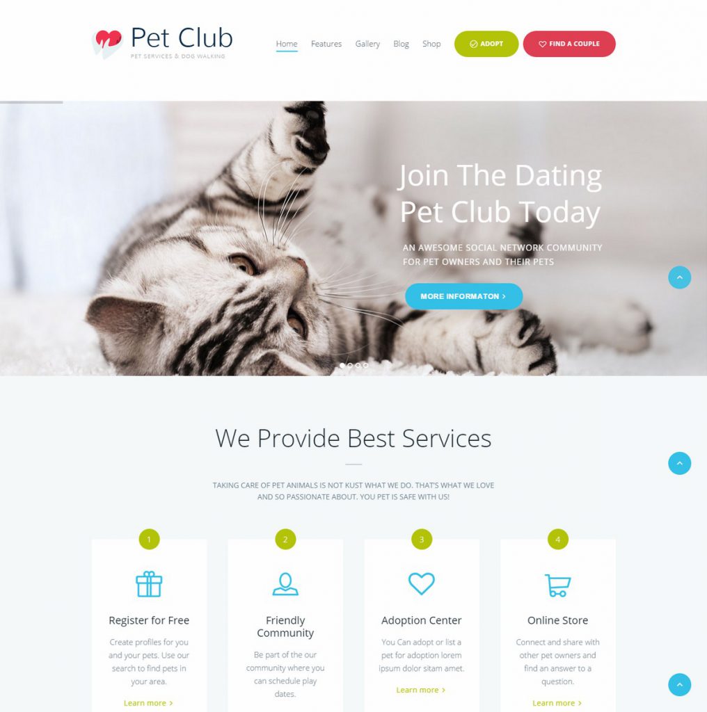 Mẫu website MẪU WEBSITE DỊCH VỤ – PET CLUB