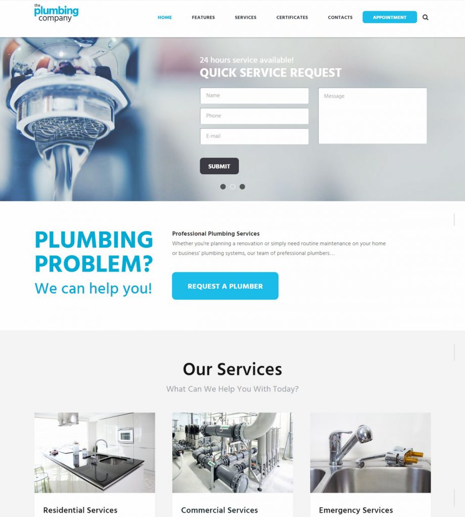 Mẫu website MẪU WEBSITE GIỚI THIỆU CÔNG TY – PLUMBING