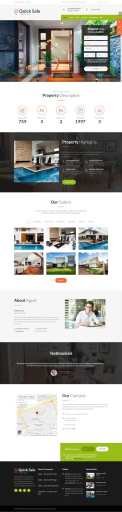 Mẫu website MẪU WEBSITE GIỚI THIỆU CÔNG TY- BẤT ĐỘNG SẢN – QUICK SALE