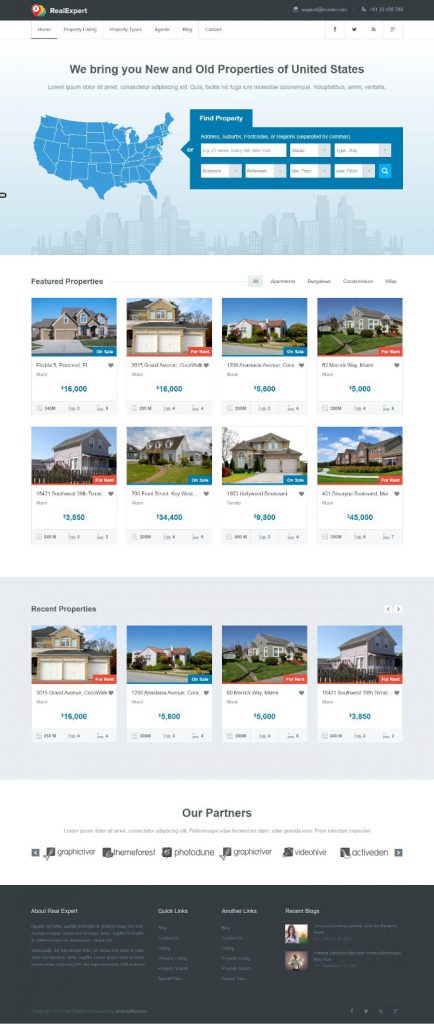 Mẫu Website GIỚI THIỆU CÔNG TY – bất động sản – Real Expert