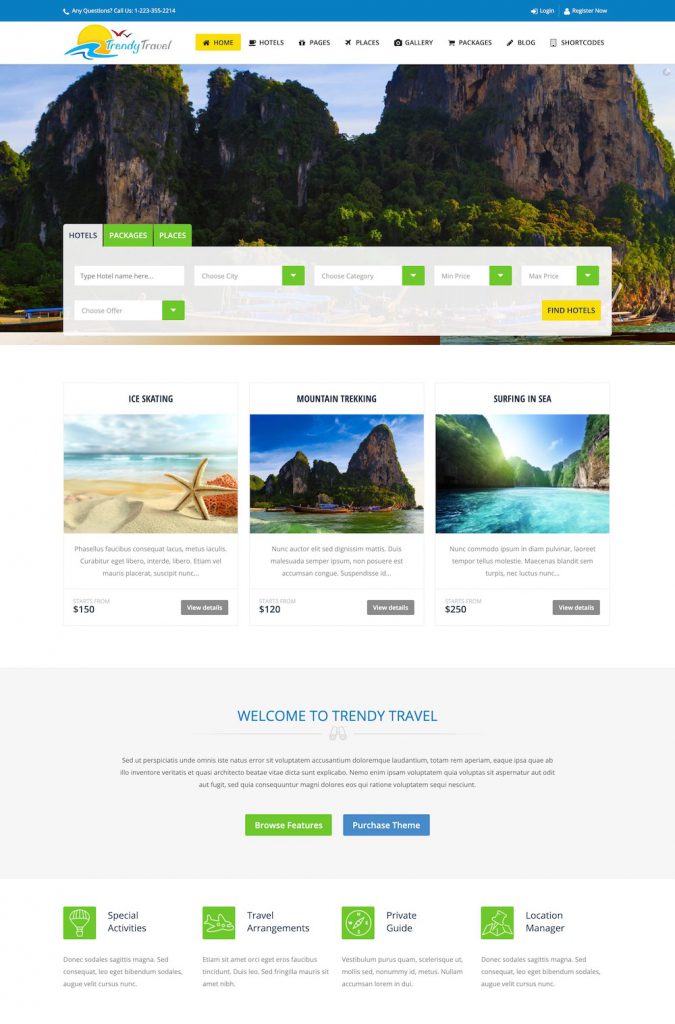 Thiết kế Web du lịch – Trendy Travel