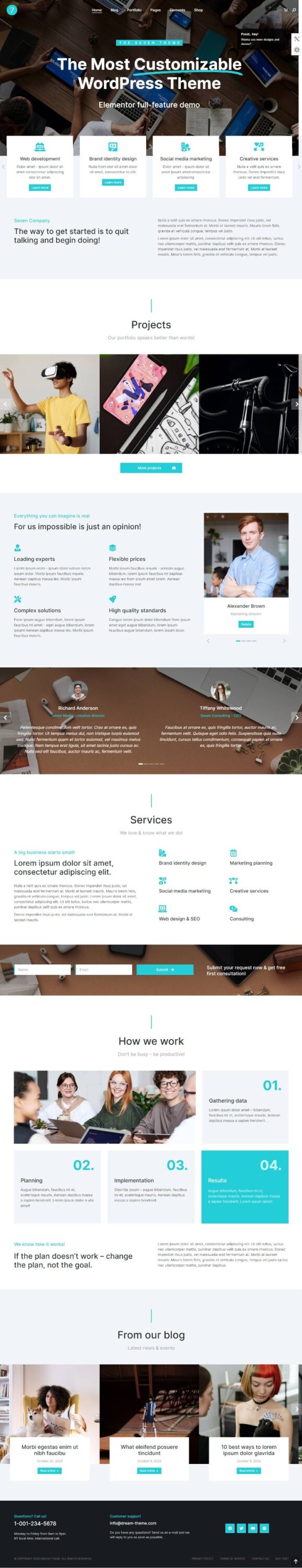 Mẫu Website giới thiệu công ty – The Seven