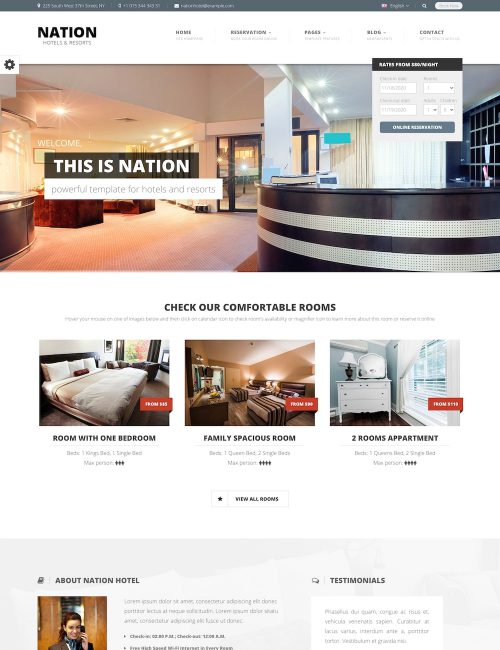 Mẫu Website khách sạn - Nation Hotel