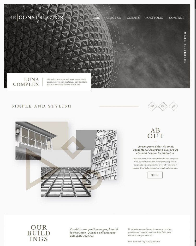 Mẫu website MẪU WEBSITE GIỚI THIỆU DOANH NGHIỆP CONSTRUCTOR –  3757