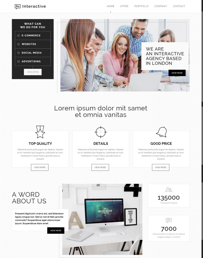 MẪU WEBSITE GIỚI THIỆU DOANH NGHIỆP INTERACTIVE – 3763