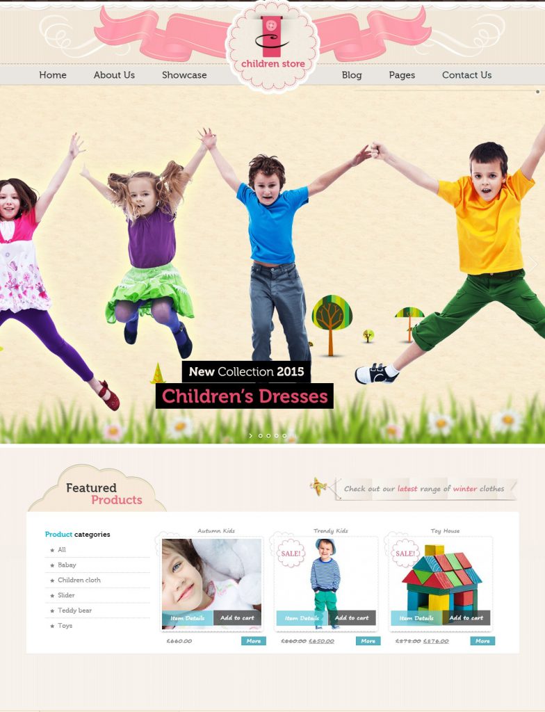 Mẫu website MẪU WEB BÁN HÀNG – CHILDREN STORE
