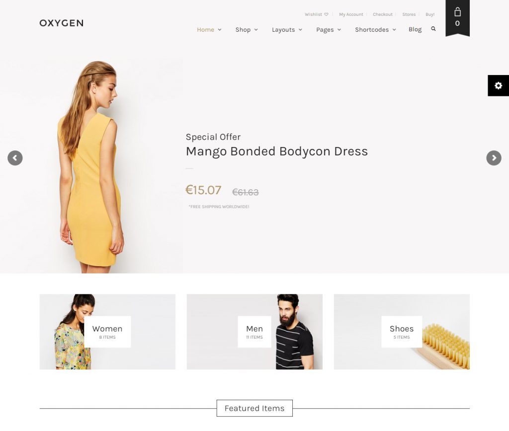 MẪU WEBSITE BÁN HÀNG THỜI TRANG – OXYGEN