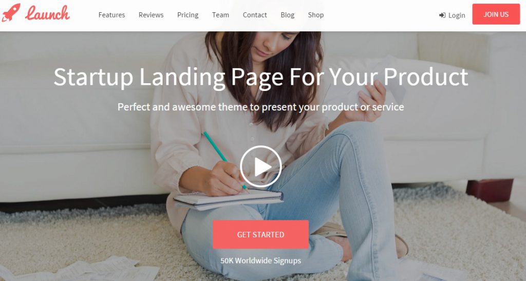 MẪU WEBSITE LANDING PAGE – LAUNCH