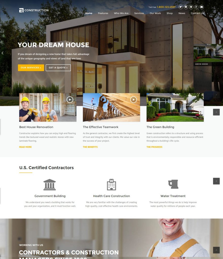 Mẫu website MẪU WEBSITE XÂY DỰNG – CONSTRUCTION