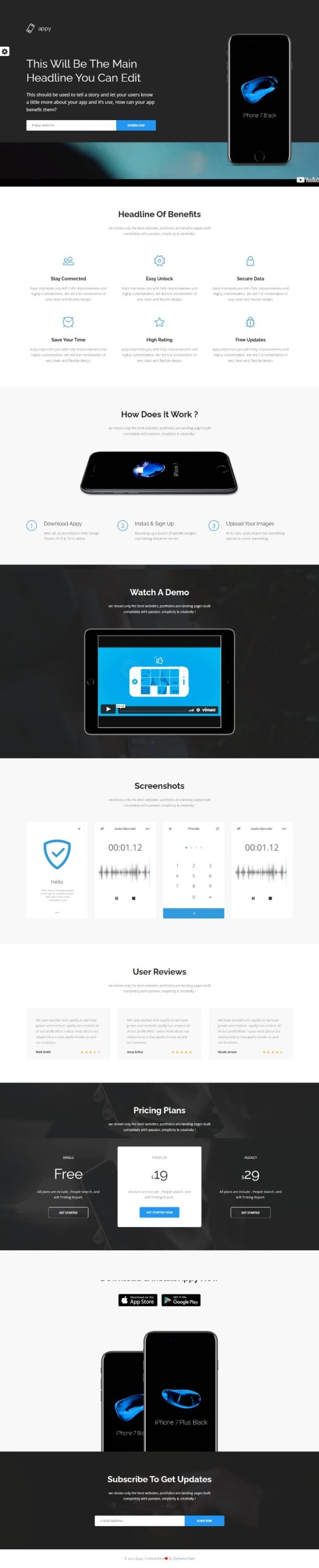 MẪU WEBSITE LANDING PAGE – APPY