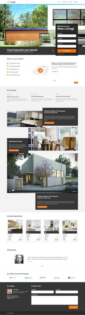 Mẫu website MẪU WEBSITE LANDING PAGE BẤT ĐỘNG SẢN – CONDIO