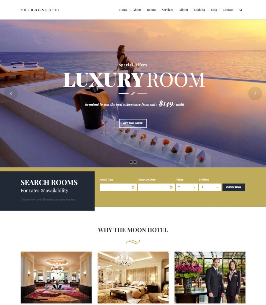MẪU WEBSITE DỊCH VỤ – KHÁCH SẠN – MOON