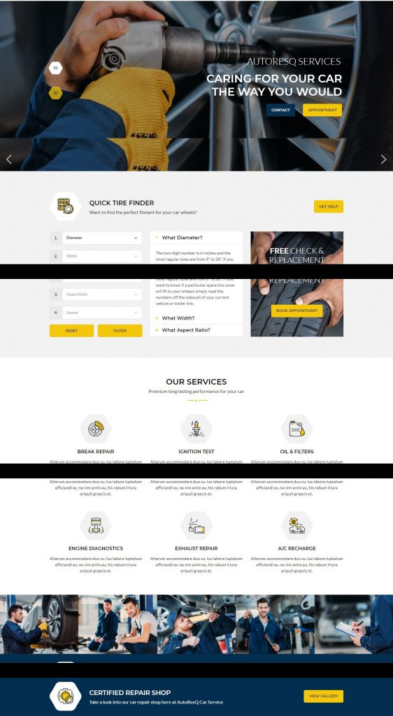 Industrial goods website template – autoresq