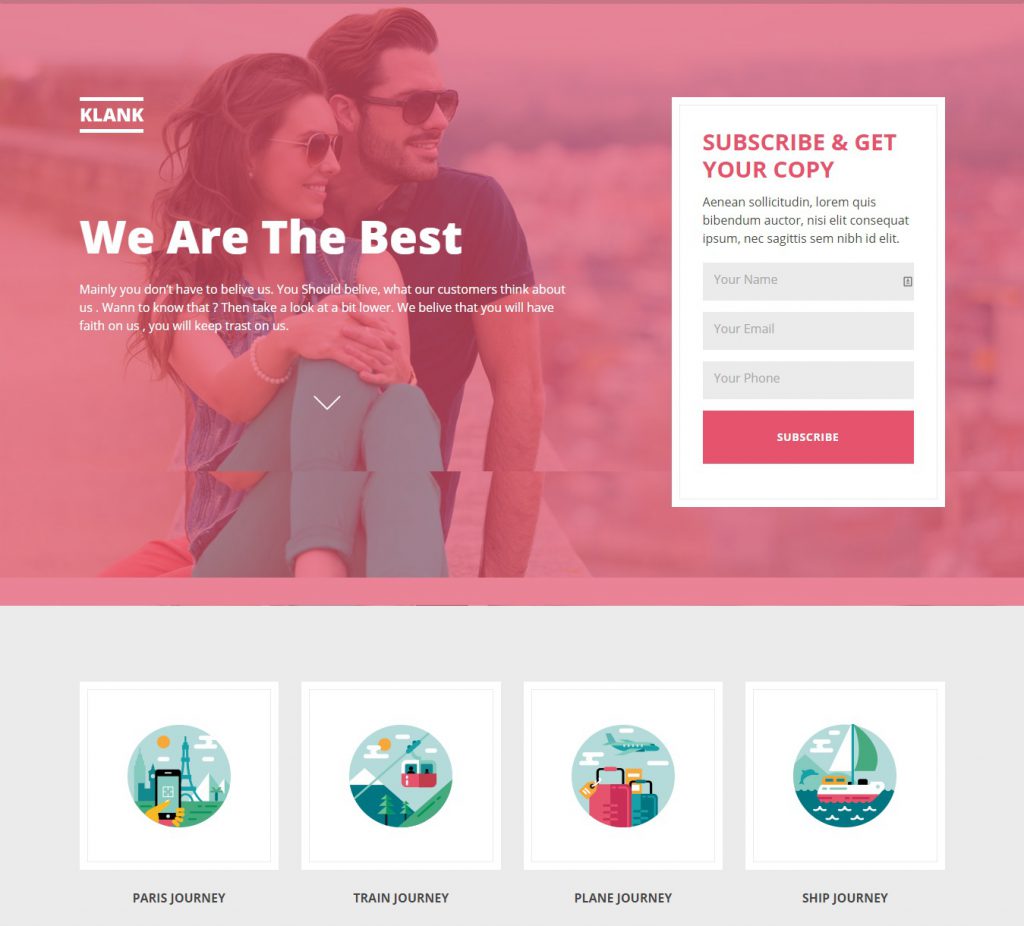 Mẫu website MẪU WEBSITE LANDING PAGE – KLANK