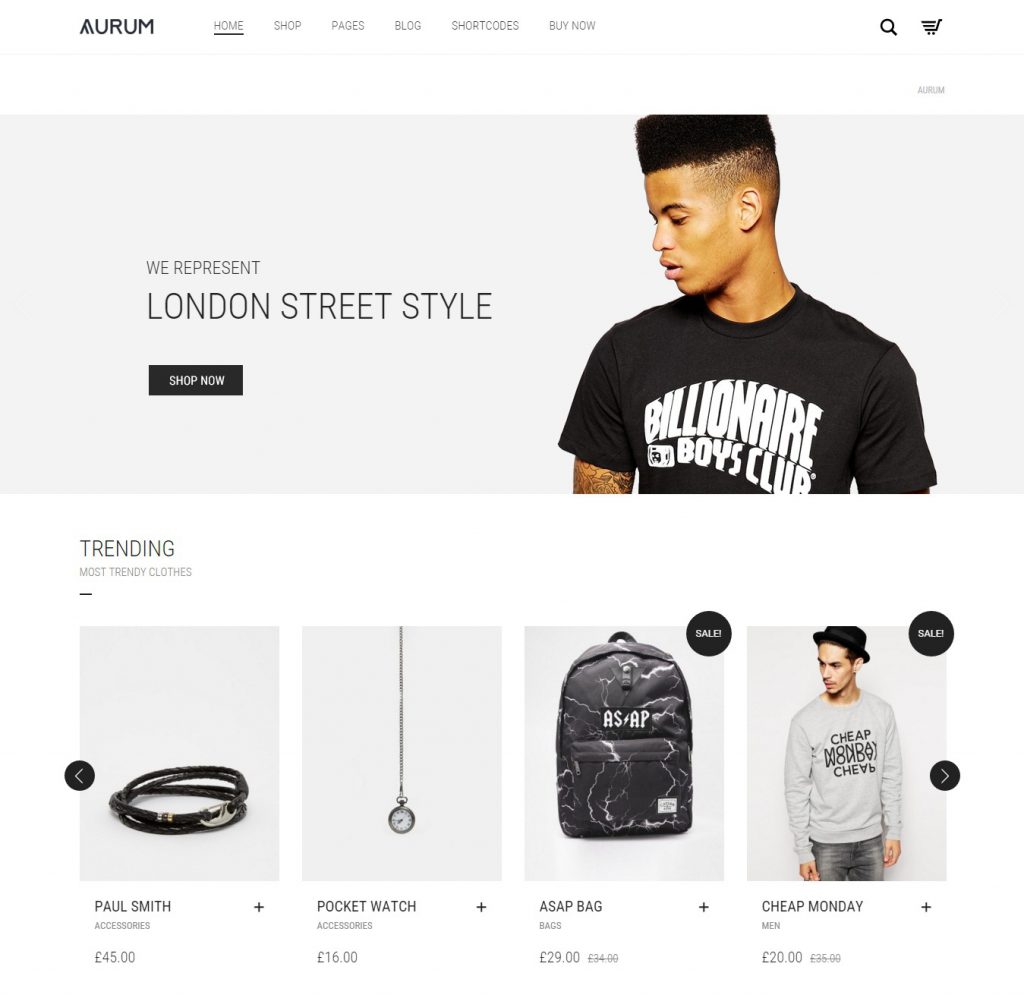 MẪU WEBSITE BÁN HÀNG THỜI TRANG – AURUM