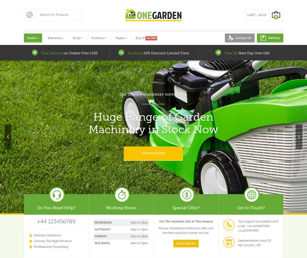 Agricultural products website template – ONE GARDEN