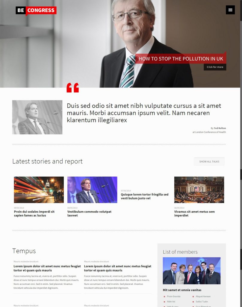 Mẫu website MẪU WEBSITE GIỚI THIỆU DOANH NGHIỆP CONGRESS –  4451