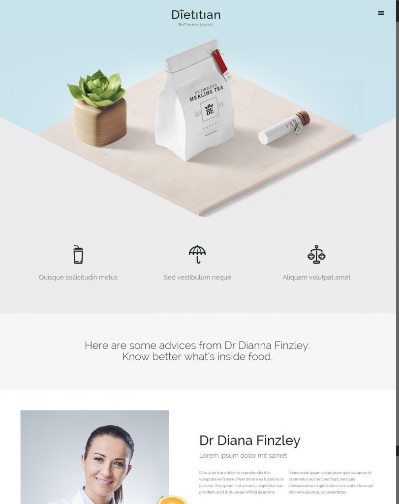 Mẫu website MẪU WEBSITE GIỚI THIỆU SẢN PHẨM – DIETITIAN