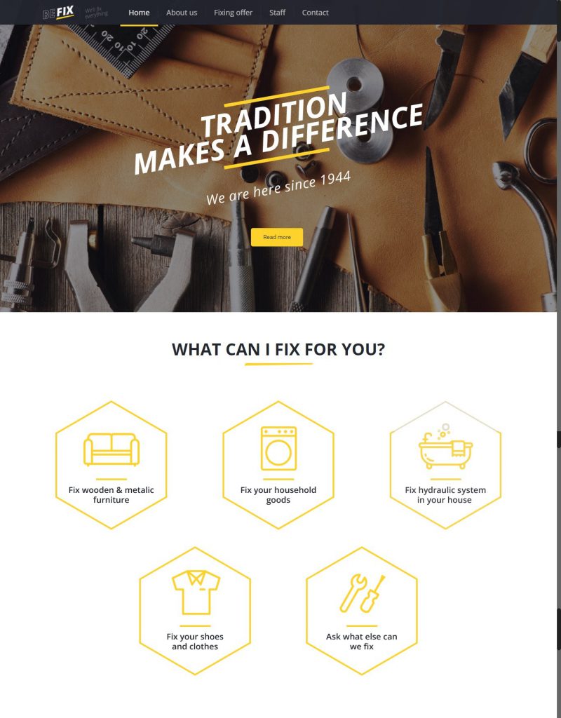 Mẫu website MẪU WEBSITE GIỚI THIỆU CÔNG TY – FIX