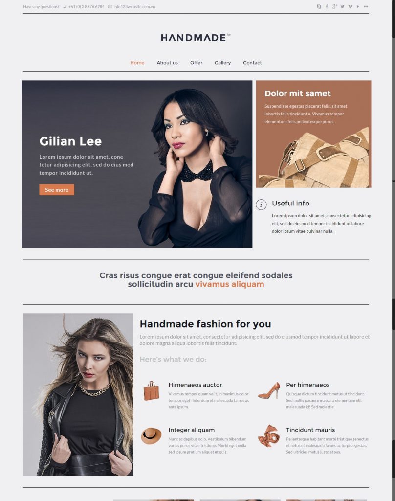 Mẫu website MẪU WEBSITE GIỚI THIỆU DOANH NGHIỆP HANDMADE – 4480