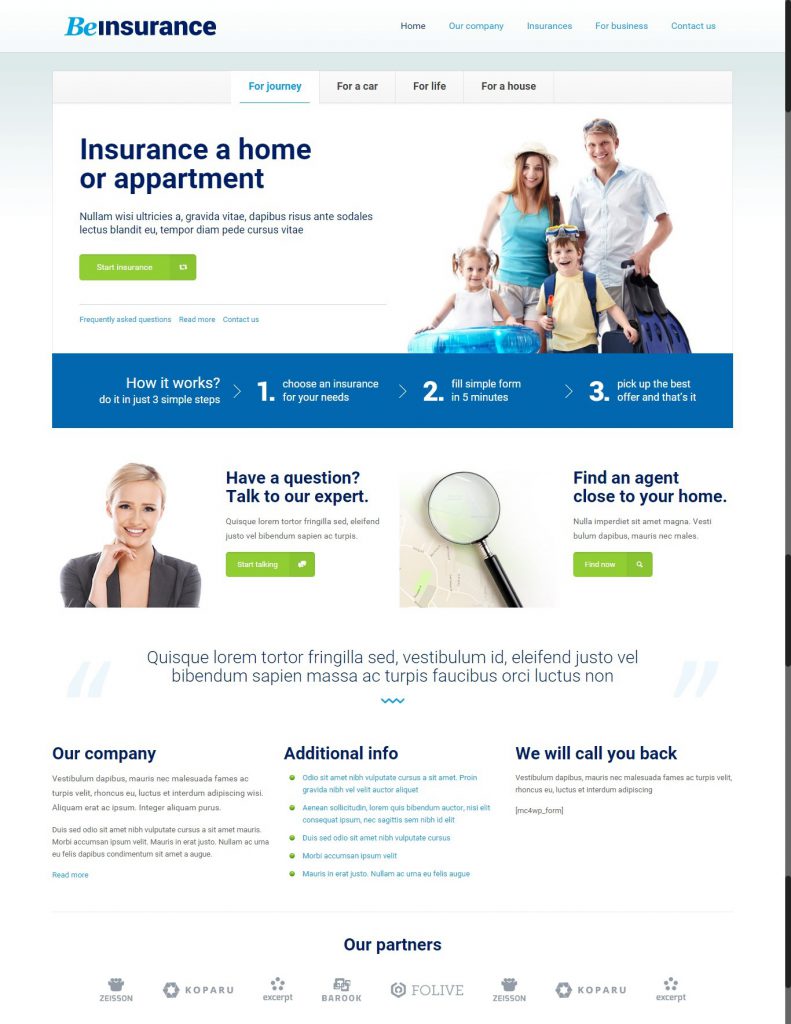 Mẫu website MẪU WEBSITE GIỚI THIỆU CÔNG TY – INSURANCE