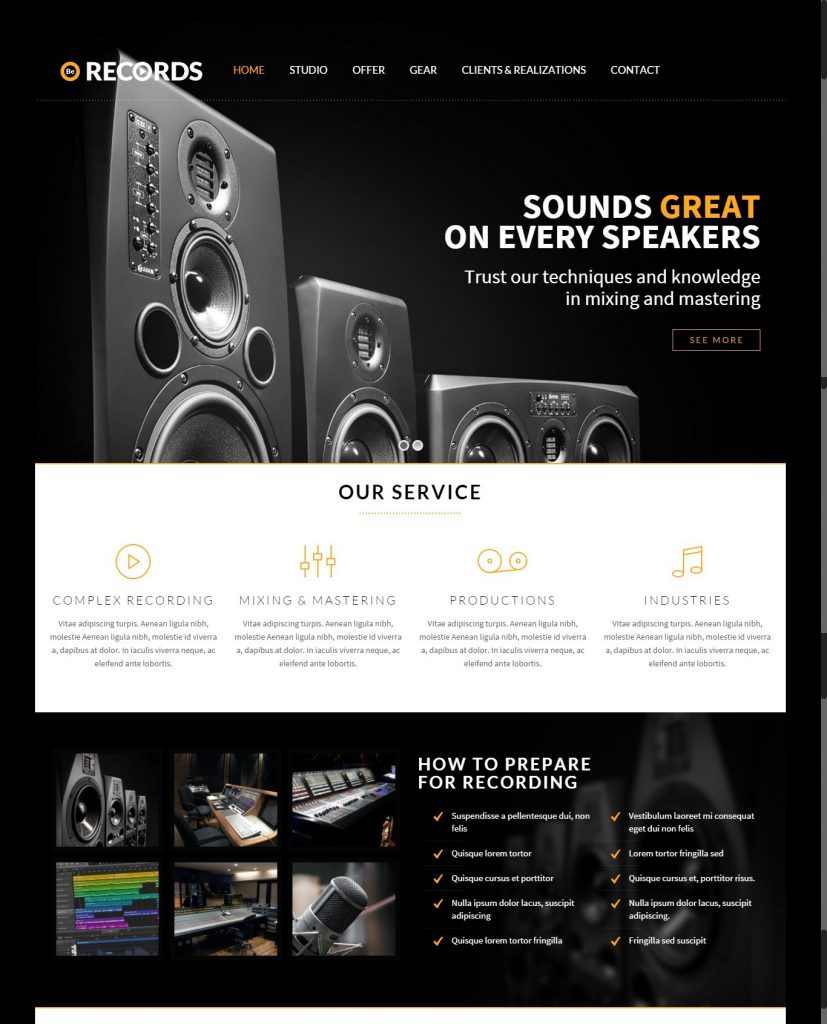 Mẫu website MẪU WEBSITE GIỚI THIỆU CÔNG TY – RECORDS