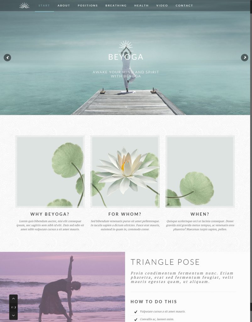 Mẫu website MẪU WEBSITE GIỚI THIỆU CÔNG TY- DỊCH VỤ  – YOGA