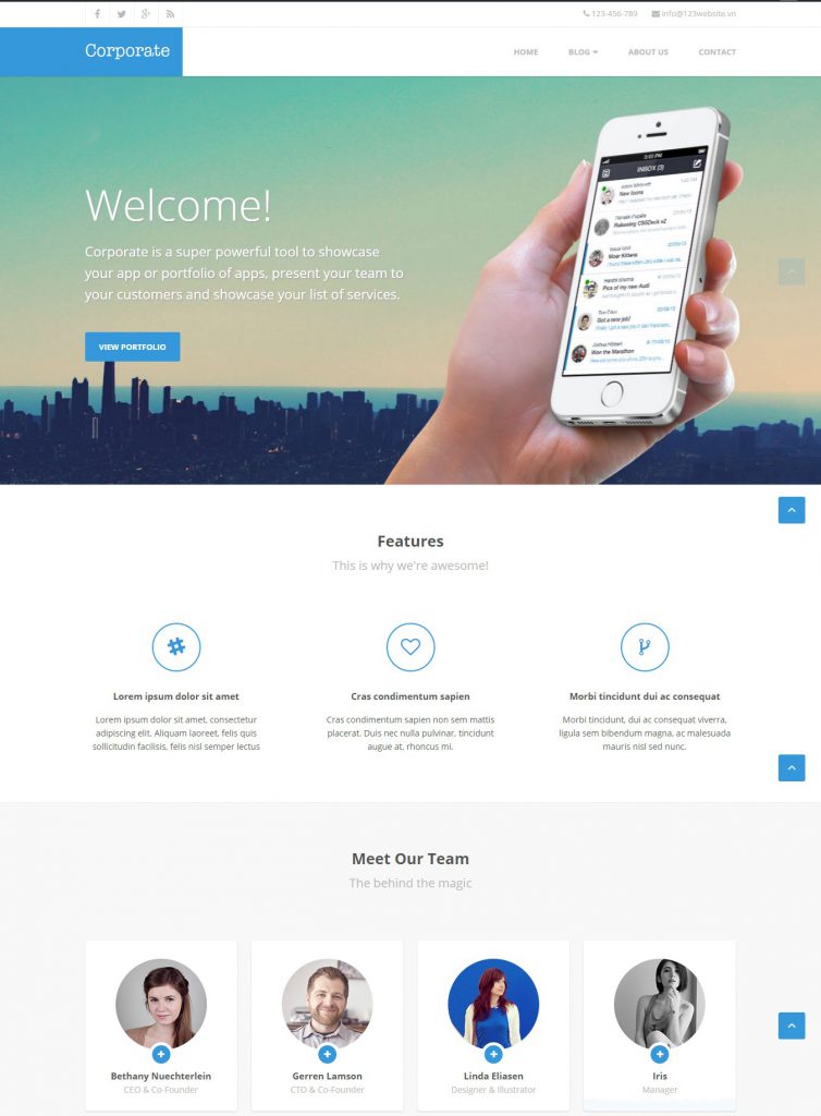 Mẫu website MẪU WEBSITE GIỚI THIỆU DOANH NGHIỆP – COPORATE