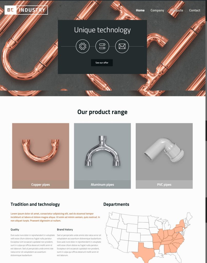 Mẫu website MẪU WEBSITE GIỚI THIỆU DOANH NGHIỆP INDUSTRY- 4644