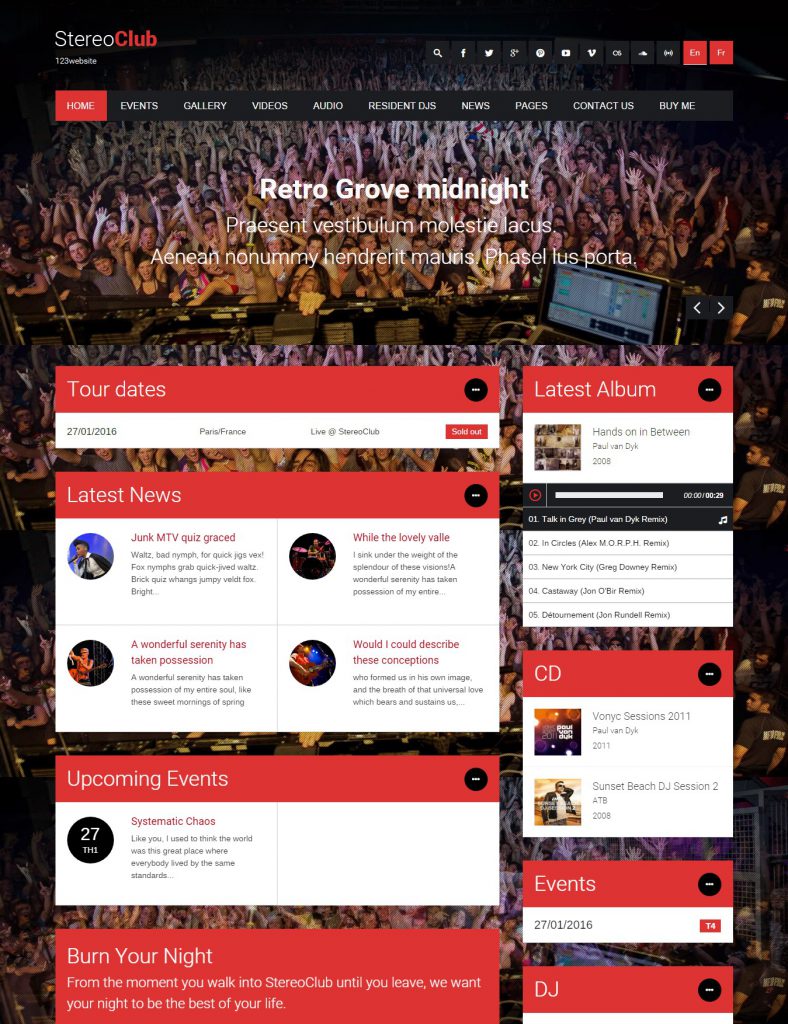 Mẫu website THIẾT KẾ WEBSITE TIN TỨC – SỰ KIỆN – STEREO CLUB