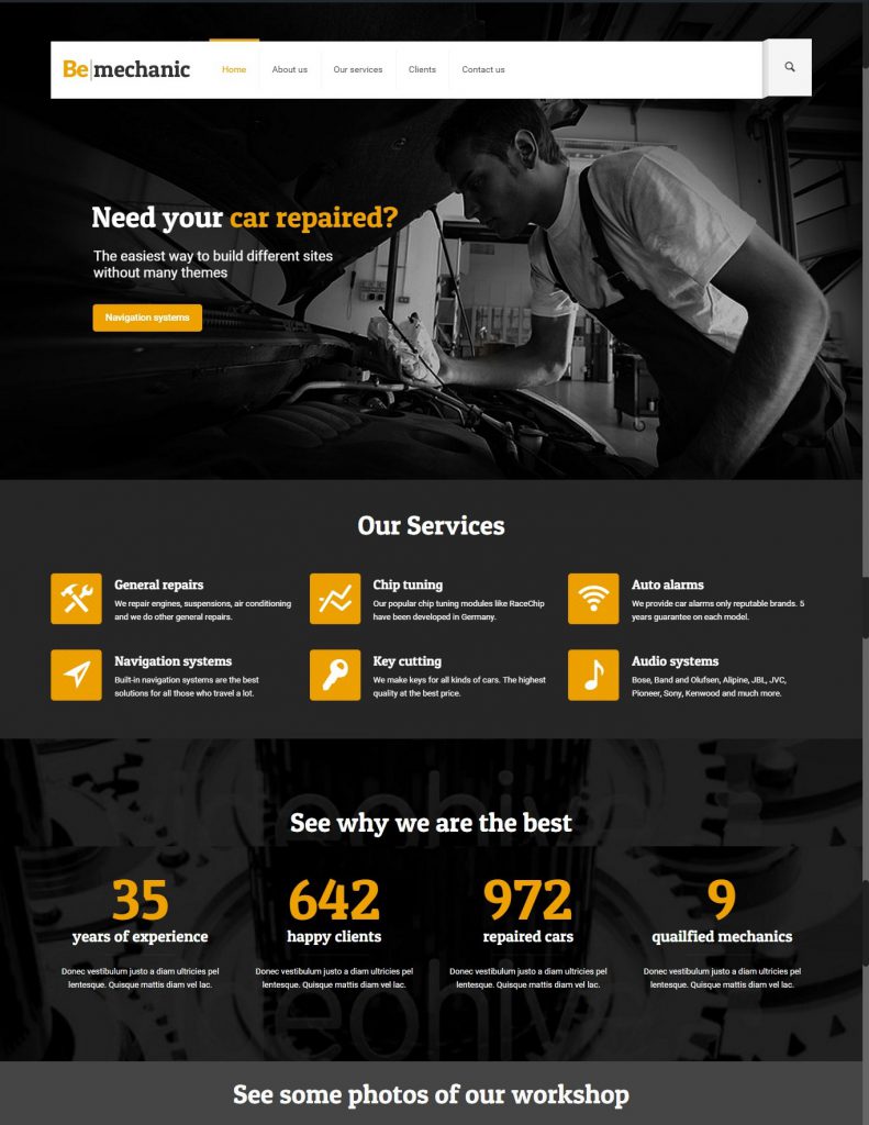 Mẫu website MẪU WEBSITE GIỚI THIỆU DOANH NGHIỆP MECHANIC – 4780