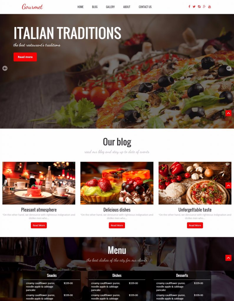 Mẫu website MẪU WEBSITE NHÀ HÀNG – ẨM THỰC – GOURMET