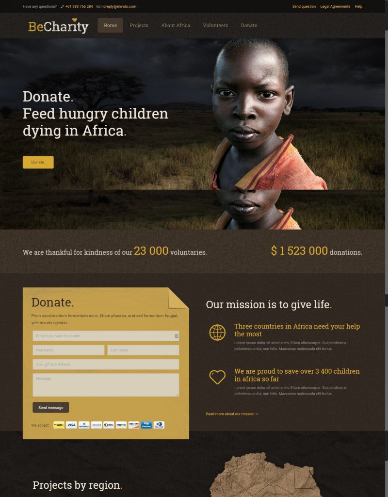 Mẫu website MẪU WEBSITE GIỚI THIỆU DOANH NGHIỆP CHARITY –  4809