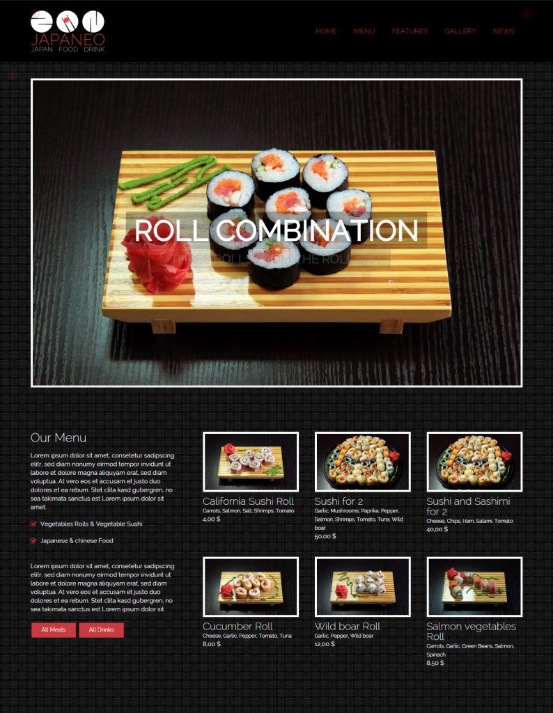MẪU WEBSITE NHÀ HÀNG – ẨM THỰC – JAPPANEO