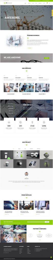 Mẫu website MẪU WEBSITE GIỚI THIỆU CÔNG TY – DIAMOND