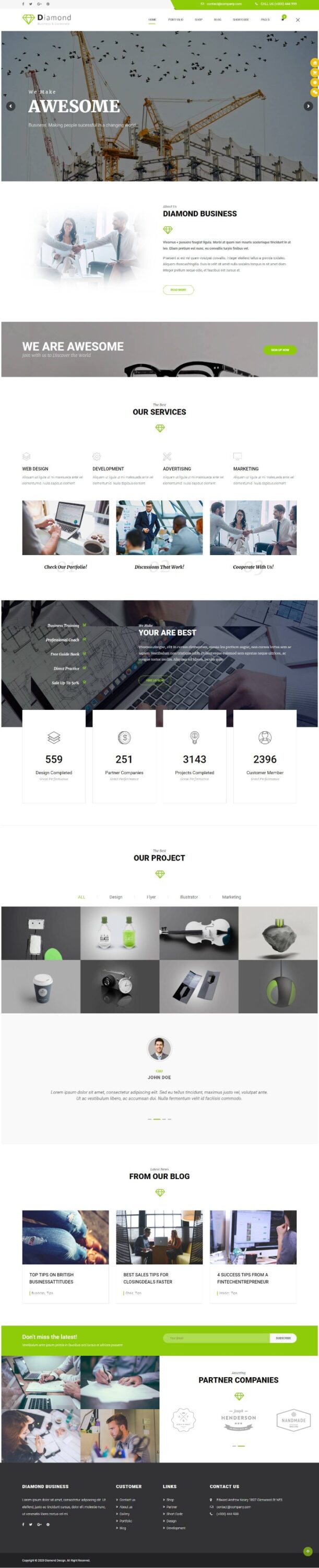 MẪU WEBSITE GIỚI THIỆU CÔNG TY – DIAMOND