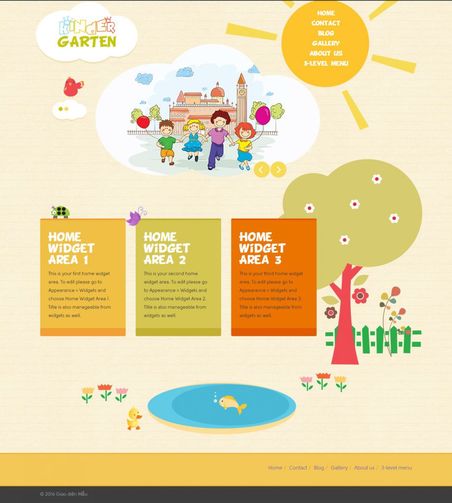 Mẫu website MẪU WEBSITE TRƯỜNG HỌC – KINDERGARTEN