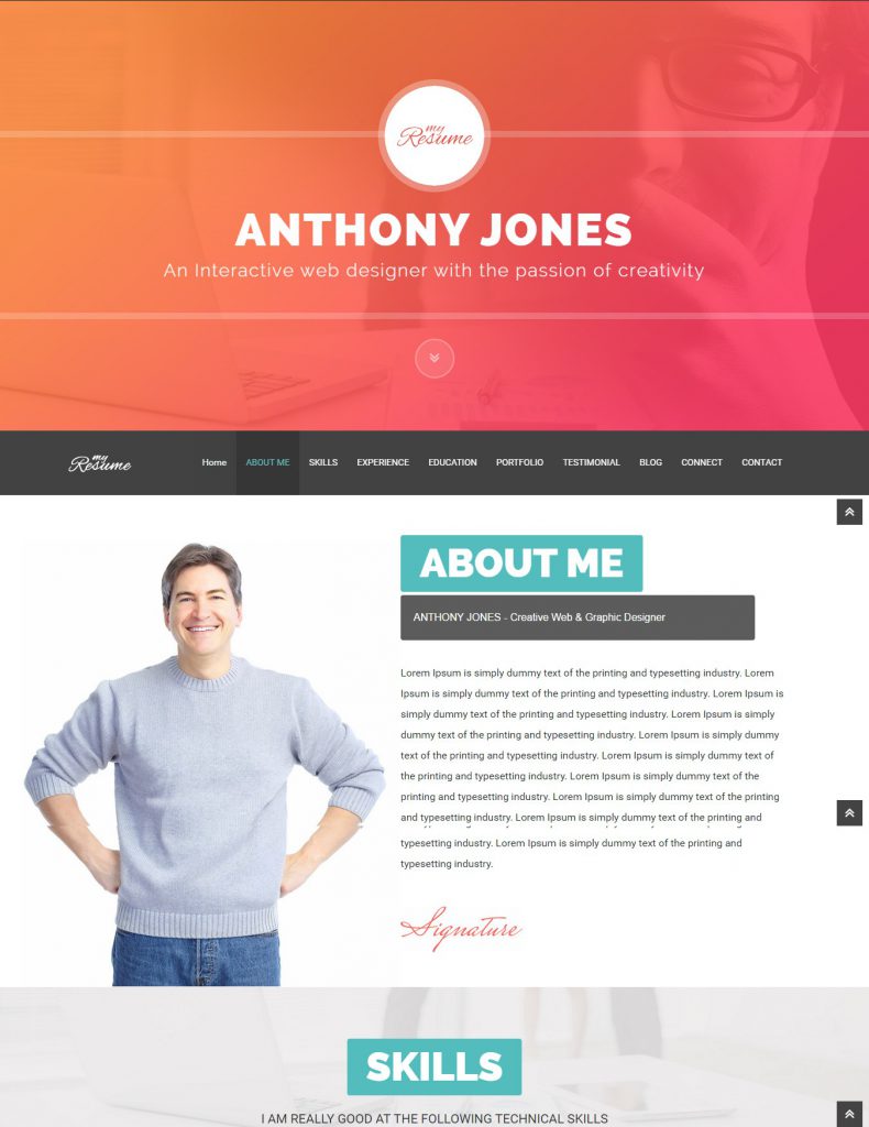 Mẫu website MẪU WEBSITE LANDING PAGE – RESUMEX