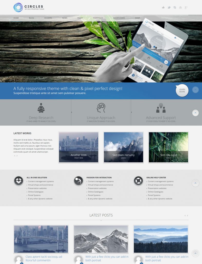 Mẫu website MẪU WEBSITE GIỚI THIỆU DOANH NGHIỆP – CIRCLES