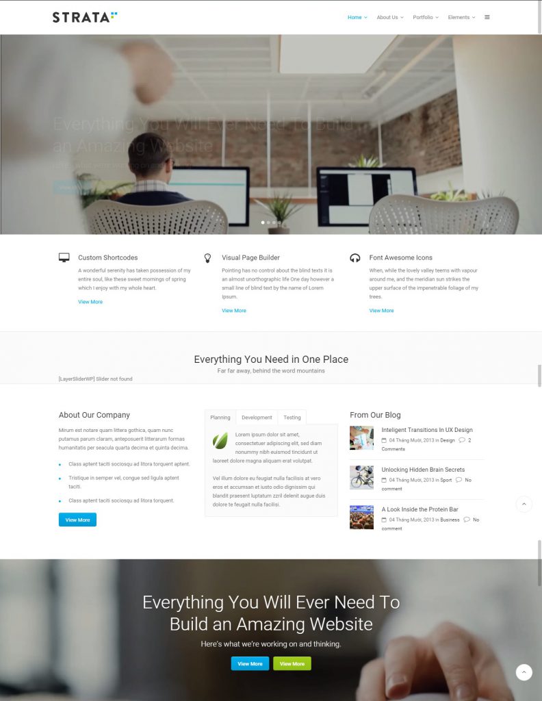 Mẫu website MẪU WEBSITE GIỚI THIỆU DOANH NGHIỆP – STRATA