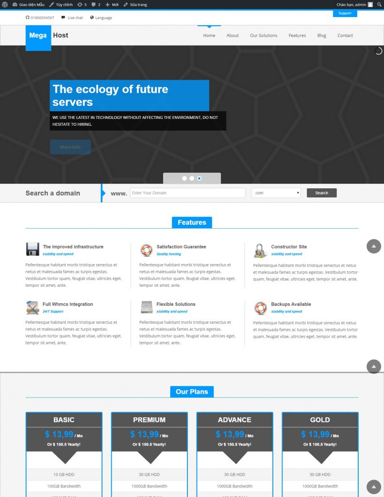 Mẫu website MẪU WEBSITE  DỊCH VỤ – MEGAHOT