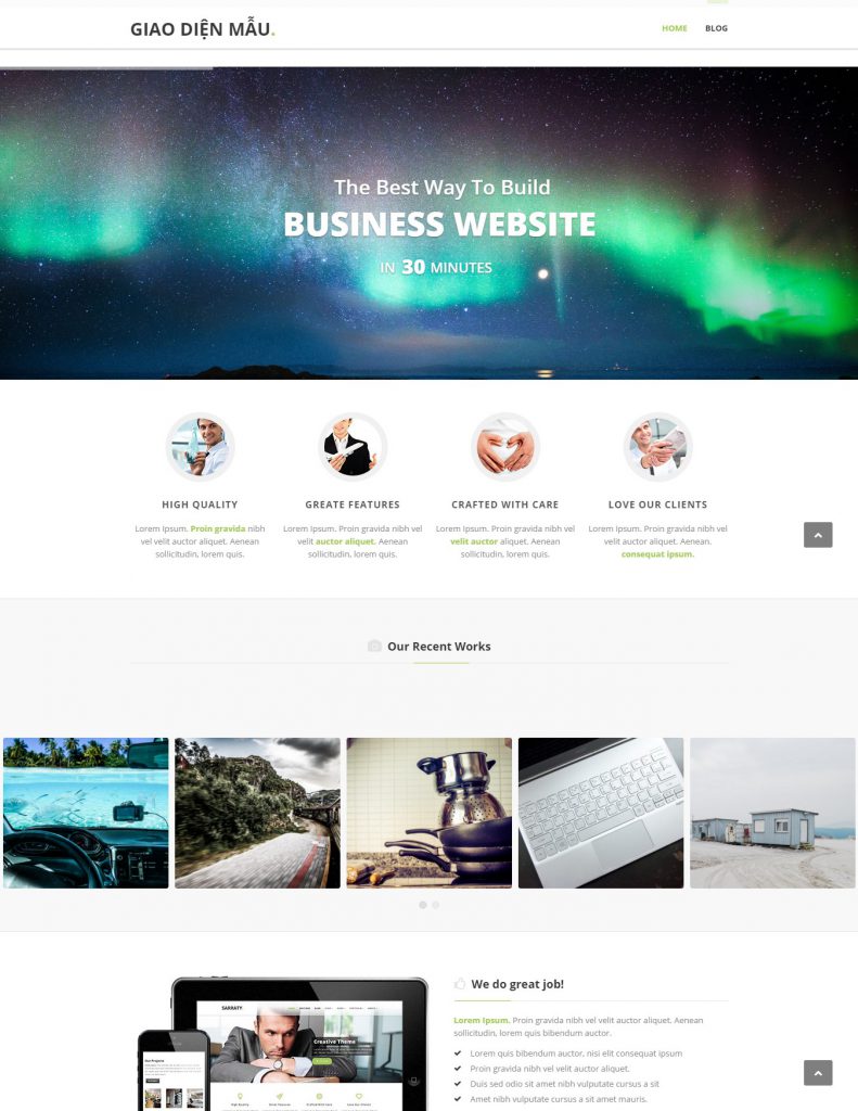 Mẫu website MẪU WEBSITE GIỚI THIỆU DỊCH VỤ – SARRATY