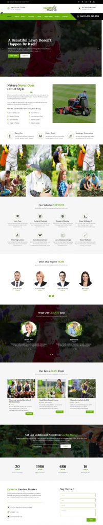 Mẫu Website nông nghiệp Garden Master