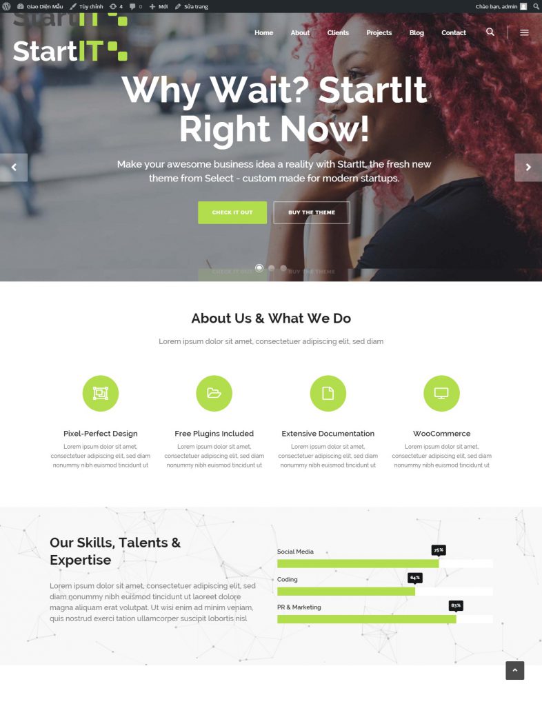 Mẫu website MẪU WEBSITE GIỚI THIỆU DOANH NGHIỆP- STARTIT