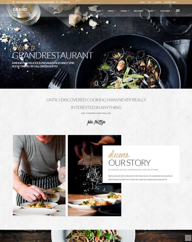 Mẫu website MẪU WEBSITE NHÀ HÀNG – GRAND RESTAURANT