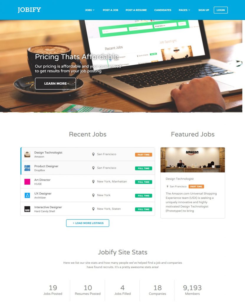 Mẫu website việc làm – JOBIFY