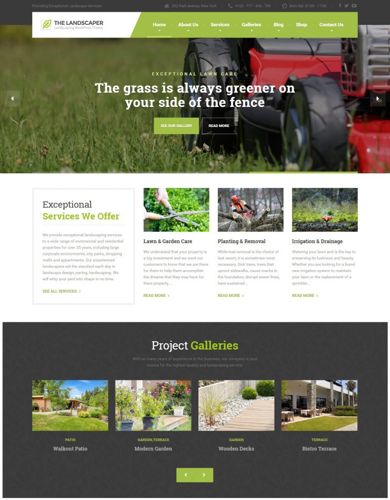 Mẫu Website nông nghiệp – The Landscaper