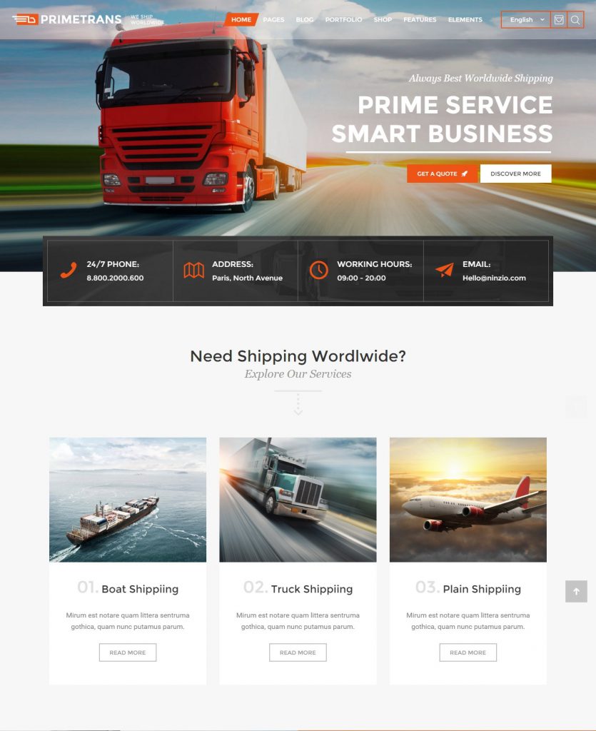 Mẫu website MẪU WEBSITE DỊCH VỤ – PRIMETRANS