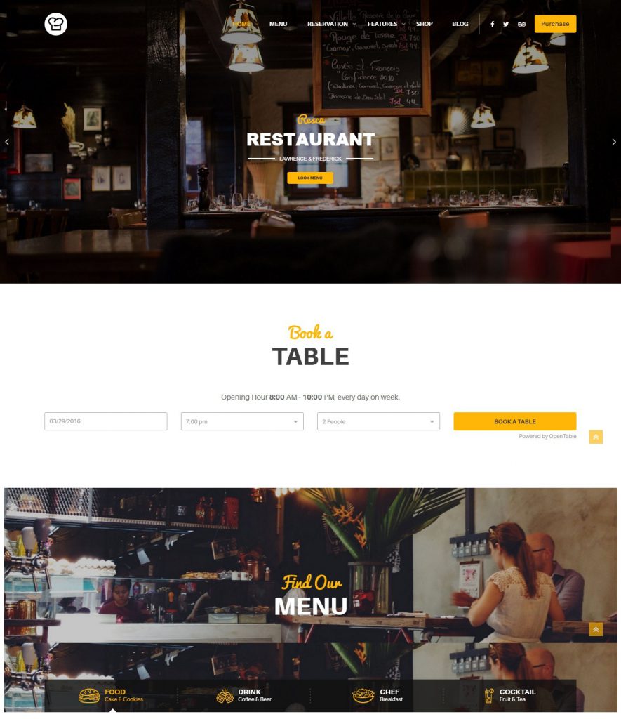 MẪU WEBSITE NHÀ HÀNG – ẨM THỰC – RESCA