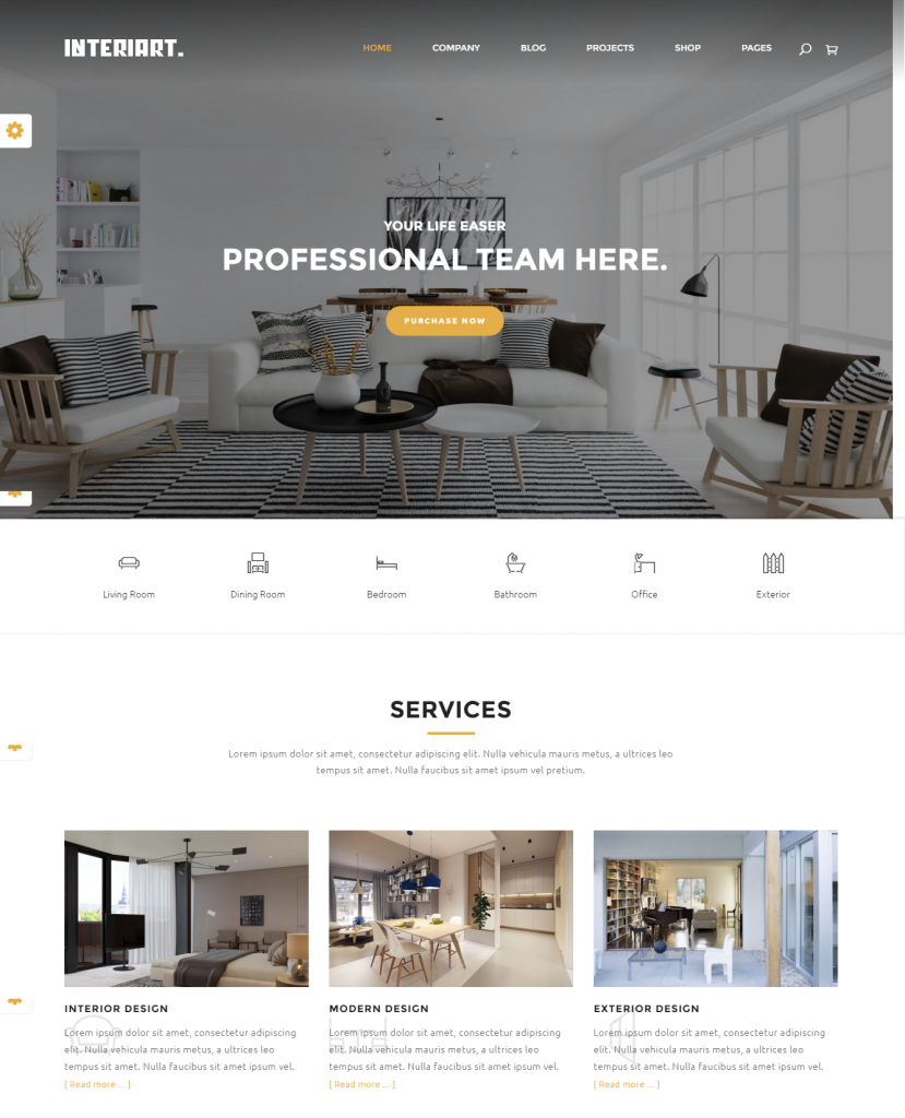 MẪU WEBSITE NỘI THẤT – THIẾT KẾ  – INTERIART